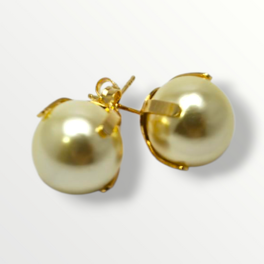 Aros perla dorados