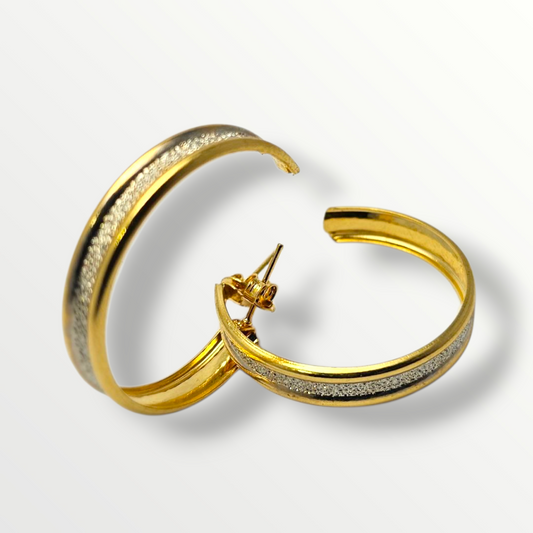 Aros argolla bicolor enchapados en oro