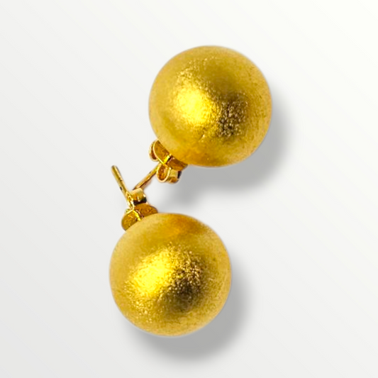 Aros Bola Grandes Enchapados en Oro