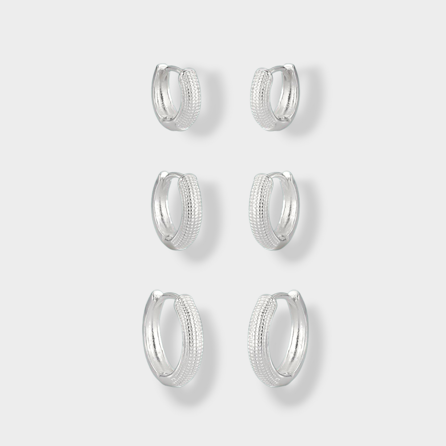 Aros Orenza Clásicos – Plata 925 (Set 3 pares)
