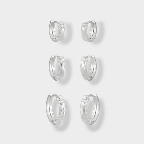 Aros Orenza Clásicos – Plata 925 (Set 3 pares)