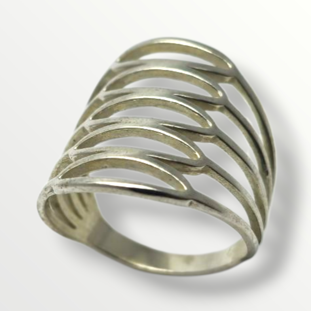 Anillo calado en Plata 925 diseño ondas