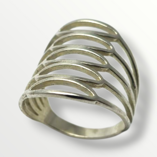 Anillo calado en Plata 925 diseño ondas