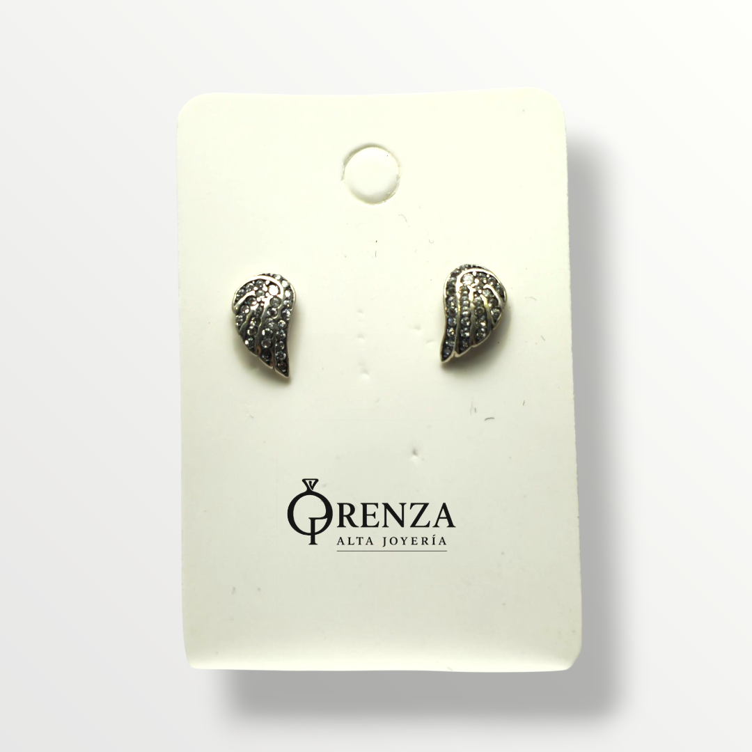 Aros alas con circonias - Plata 925