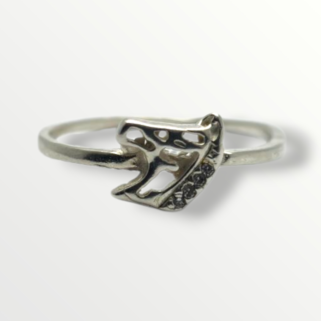 Anillo en Plata 925 con diseño de caballo y circonias