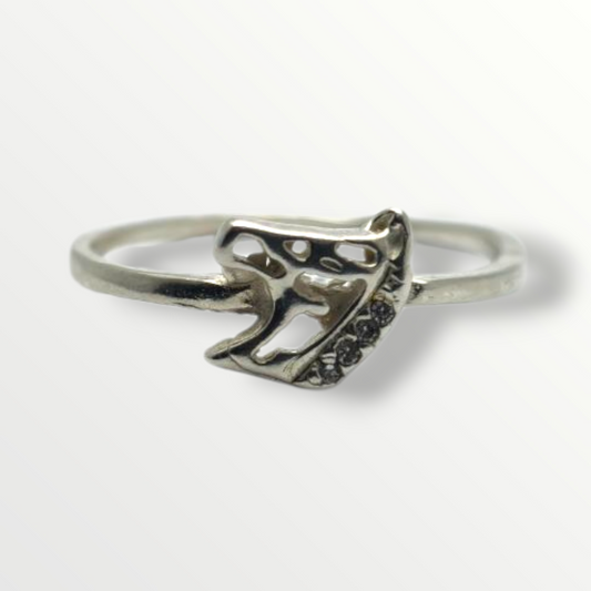 Anillo en Plata 925 con diseño de caballo y circonias